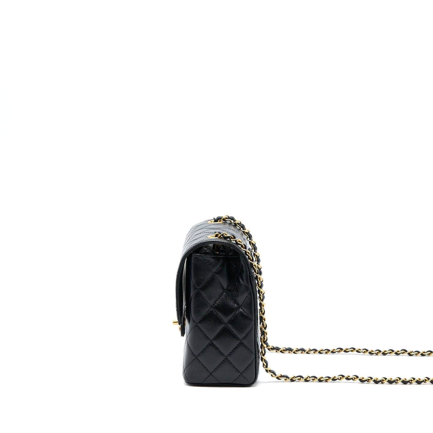 Chanel 22K Retro Classic New Square Flap Bag Goatskin Black with GHW (Microchip)