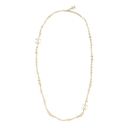 Chanel Long Necklace Light Gold Tone