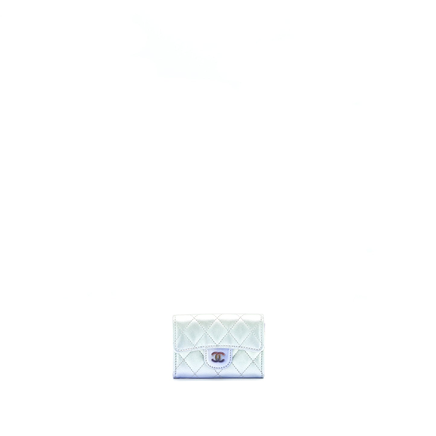 Chanel 21K Ombre Iridescent Small Card Holder with Mermaid Hardware