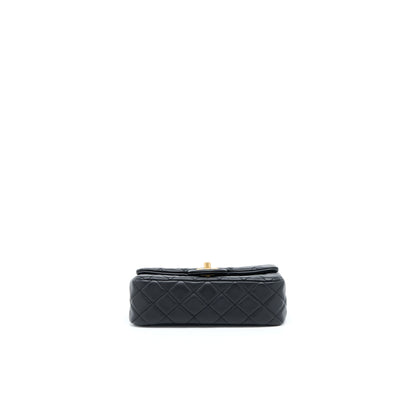 Chanel Pearl Crush Mini Rectangular Flap Bag Lambskin Black Brushed GHW