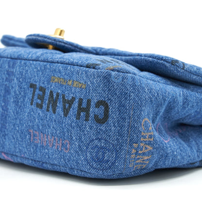 Chanel 22P Small Flap Bag 23cm Denim Blue GHW (Microchip)