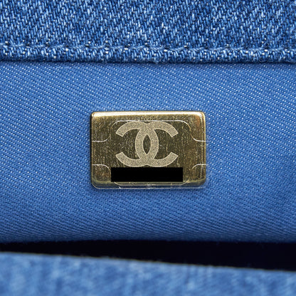 Chanel 22P Small Flap Bag 23cm Denim Blue GHW (Microchip)