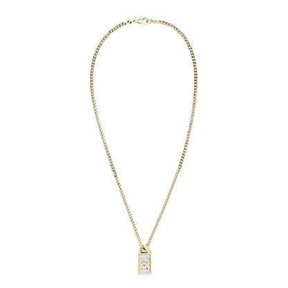 Chanel Square CC Logo Crystal Pendant Light Gold Tone
