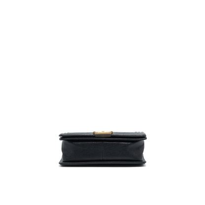 Chanel Chevron medium Boy Chanel Handbag Caviar Black GHW