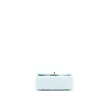 Chanel 21K Mini Top Handle Rectangular Flap Bag Pastel Blue LGHW