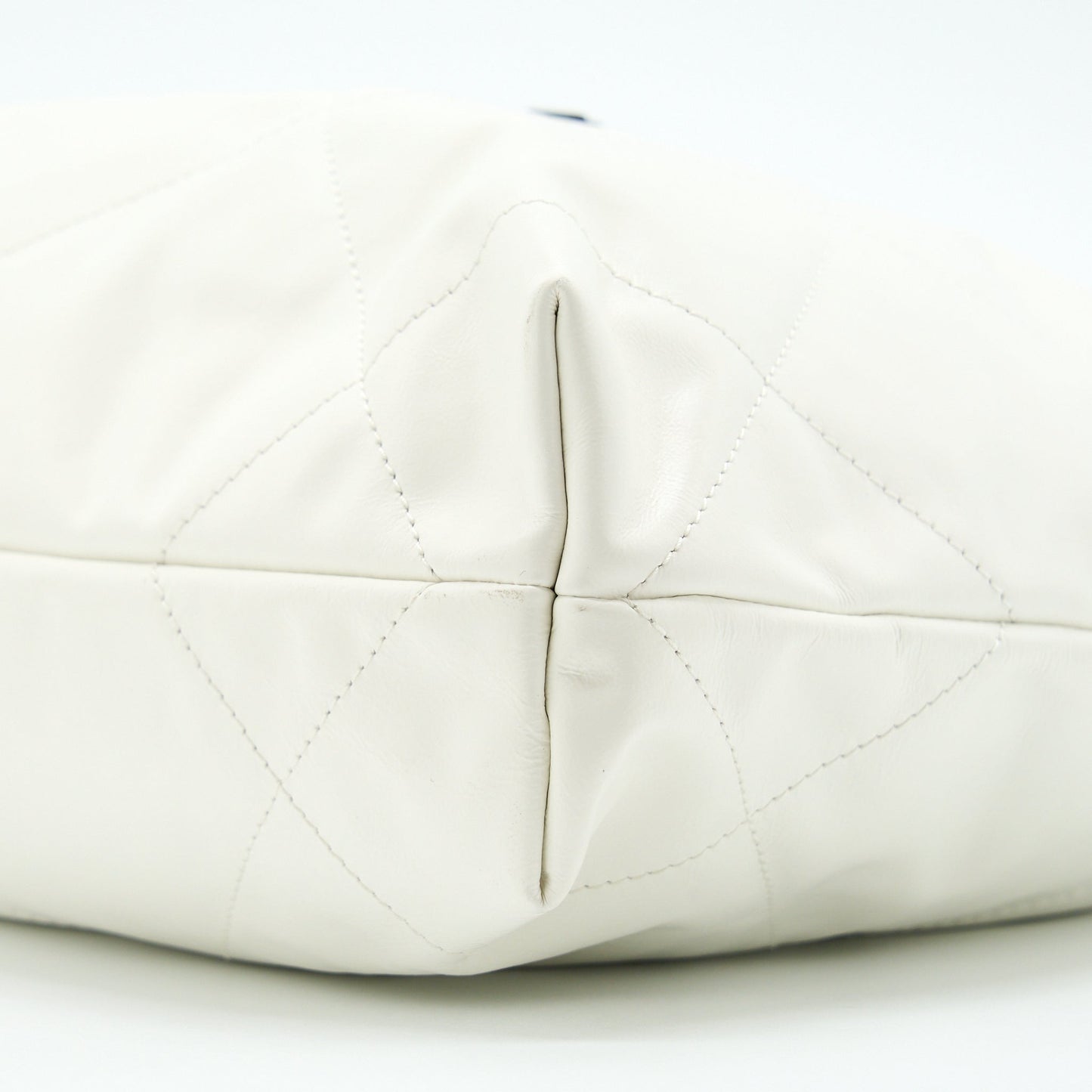 Chanel Small 22 Bag Shiny Calfskin White GHW (Microchip)