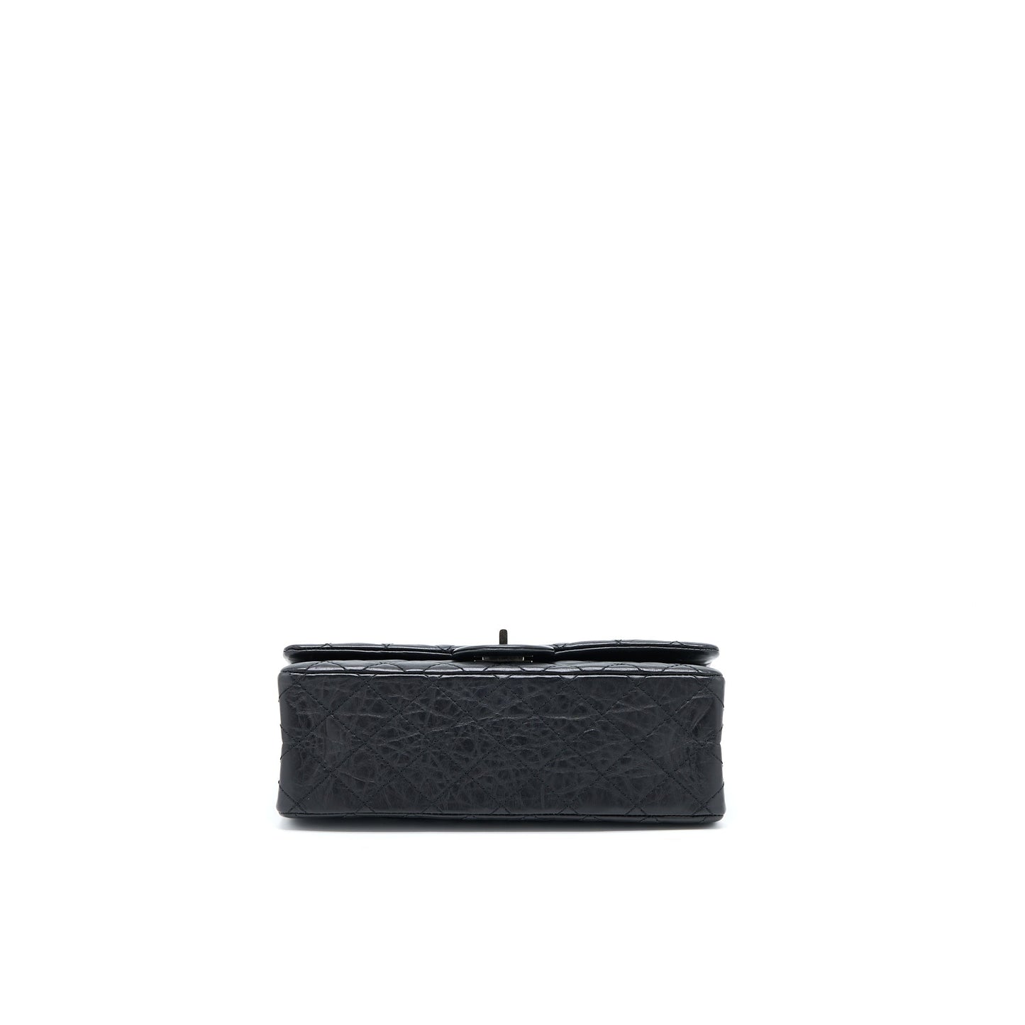 Chanel Small 2.55 255 Double Flap Bag Calfskin Black Ruthenium SHW