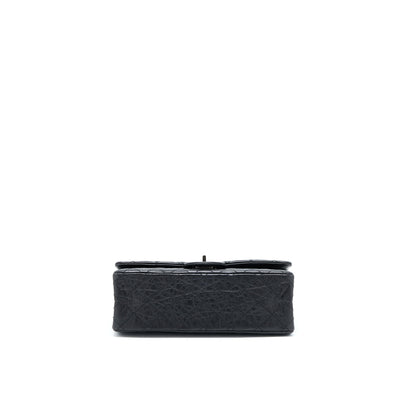 Chanel Small 2.55 255 Double Flap Bag Calfskin Black Ruthenium SHW