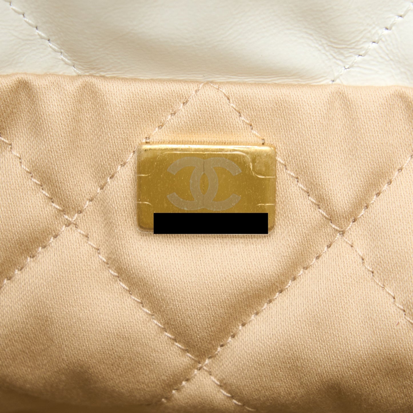 Chanel Small 22 Bag Shiny Calfskin White GHW (Microchip)
