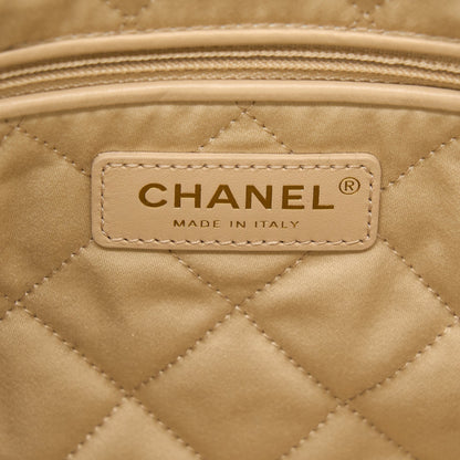 Chanel Small 22 Bag Shiny Calfskin White GHW (Microchip)