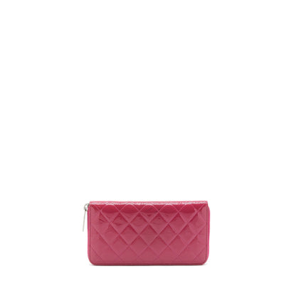 Chanel Long Zip Wallet Patent Fuchsia SHW