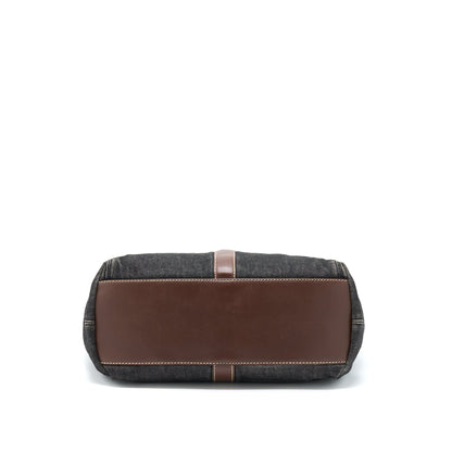 Chanel Vintage Denim Tote Bag Ruthenium Sliver Hardware