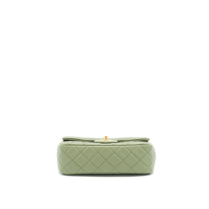 Chanel Pear Crush Mini Rectangular Flap Bag 21B Lambskin Green GHW (Microchip)