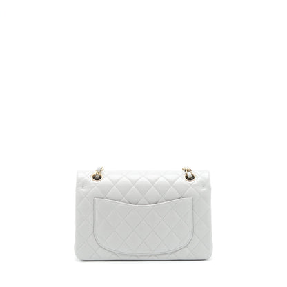 Chanel 21A Small Classic Double Flap Bag Caviar NC634 Light Grey LGHW