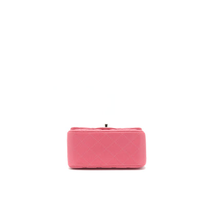 Chanel Mini Square Flap Bag Lambskin Pink SHW