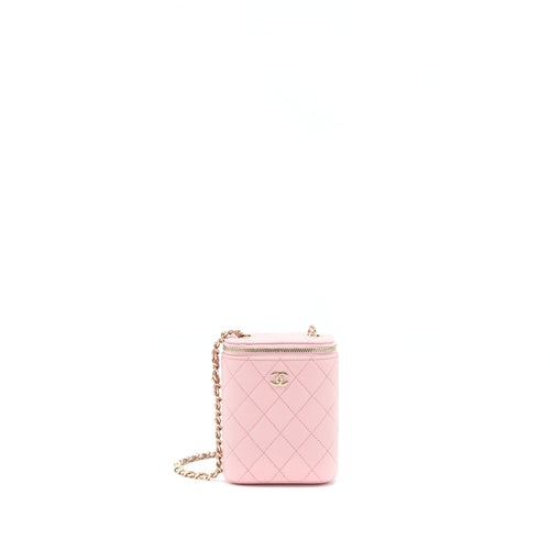 Chanel 22C Vertical Vanity On Chain Caviar Sakura Pink LGHW