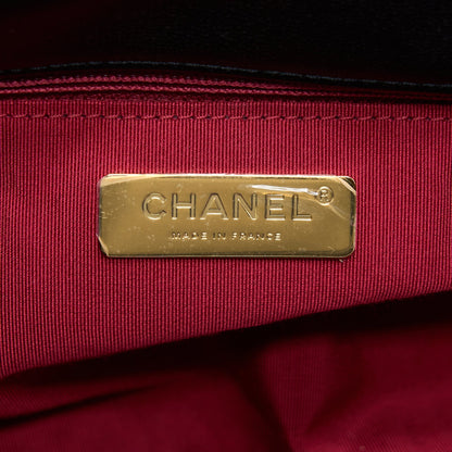 Chanel Medium 19 Bag Goatskin Black With Multicolour Hardware