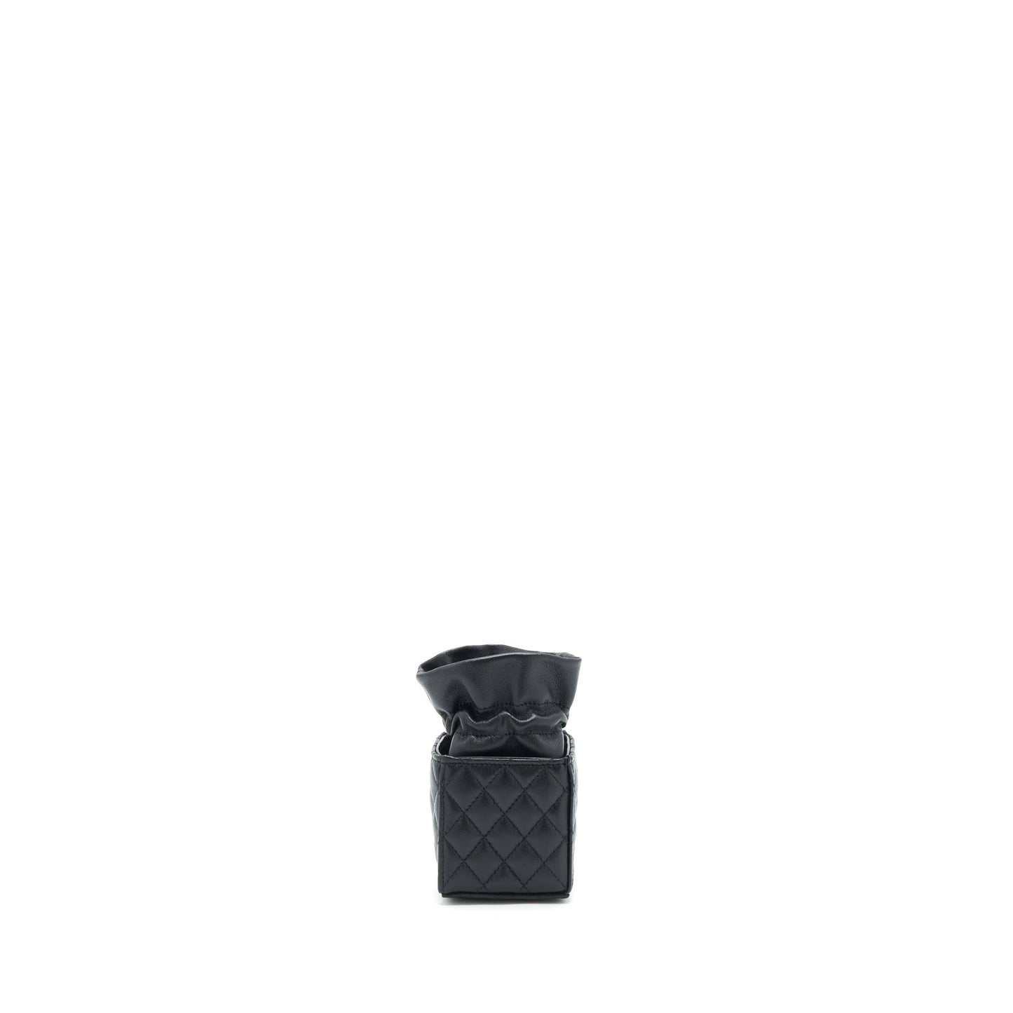 Chanel Mini Vanity Pouch With Chain Lambskin Black GHW