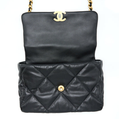 Chanel Medium 19 Bag Goatskin Black With Multicolour Hardware