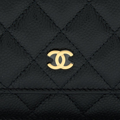 Chanel Classic Wallet On Chain Caviar Black GHW (Microchip)