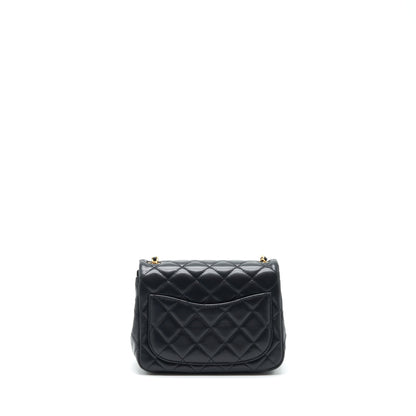 Chanel 22S Pearl Crush Mini Square Flap Bag Lambskin Black GHW (Microchip)