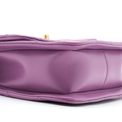Chanel Square Flap Bag Lambskin Light Purple Brushed GHW