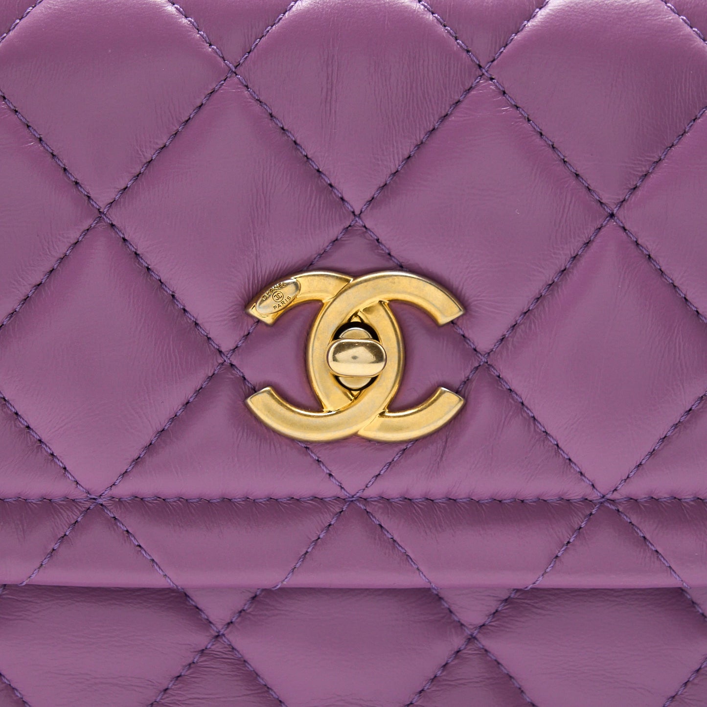 Chanel Square Flap Bag Lambskin Light Purple Brushed GHW