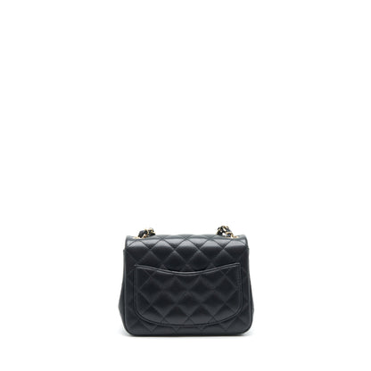 Chanel Mini Square Flap Bag Lambskin Black LGHW(Microchip)
