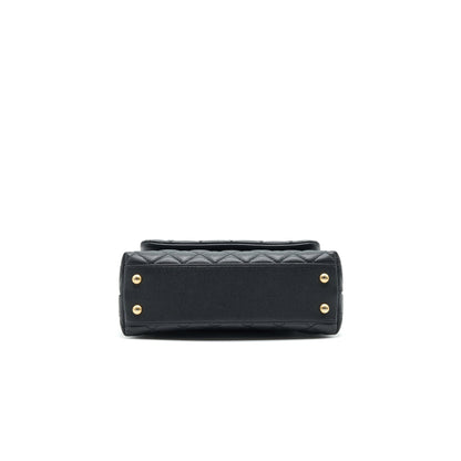 Chanel Mini Coco Handle Flap Caviar in Black GHW