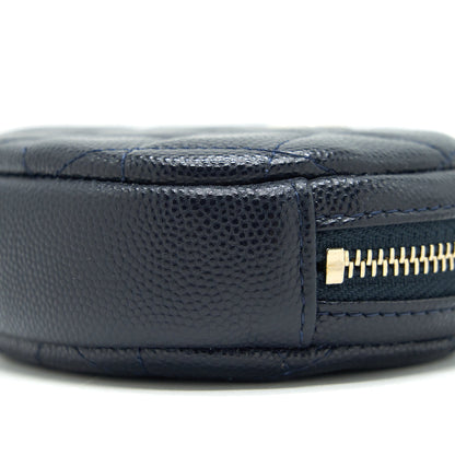 Chanel Round Coin Purse Caviar Navy