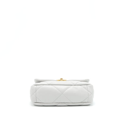 Chanel Small 19 Bag Lambskin Light Grey With Multicolour Hardware (Microchip)