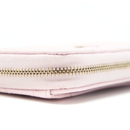 Chanel 22P Zip Card holder Caviar pink LGHW
