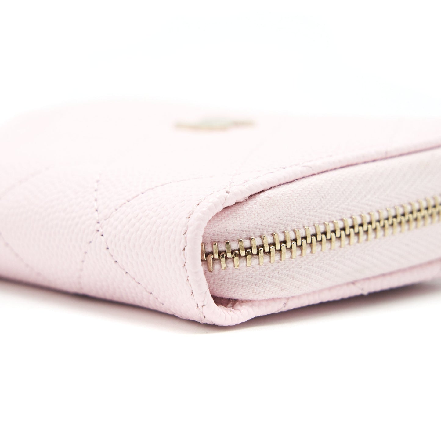 Chanel 22P Zip Card holder Caviar pink LGHW
