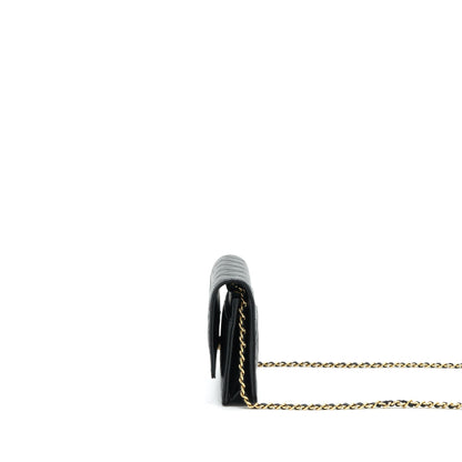 Chanel 22P Classic Wallet On Chain Caviar Black LGHW (Microchip)
