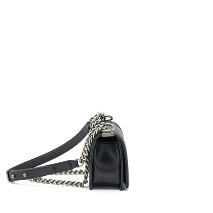Chanel Small Boy Bag Caviar Black Ruthenium Sliver Hardware (Microchip
