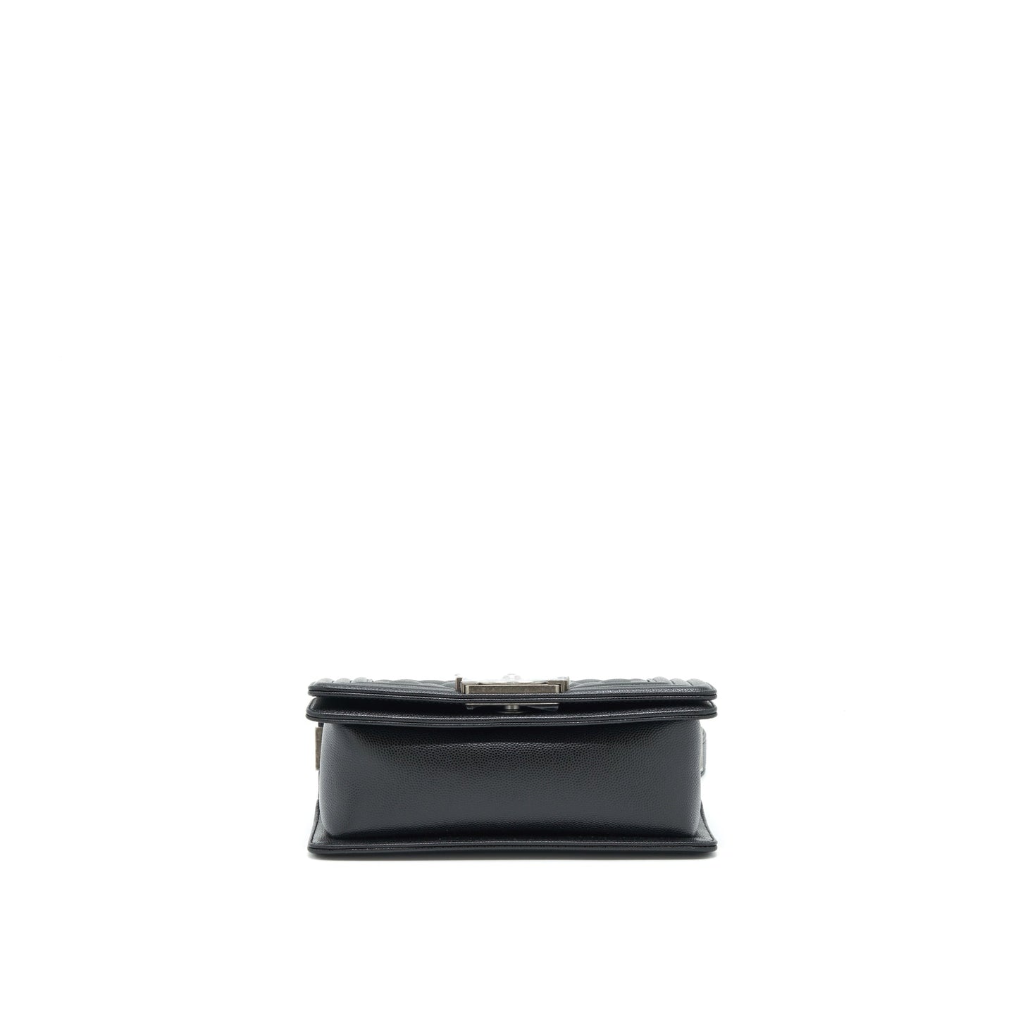 Chanel Small Boy Bag Caviar Black Ruthenium Sliver Hardware (Microchip