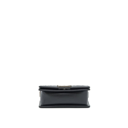 Chanel Small Boy Bag Caviar Black Ruthenium Sliver Hardware (Microchip