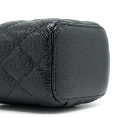 Chanel small Vanity Clutch with Chain with CC Pearl Caviar Black LGHW