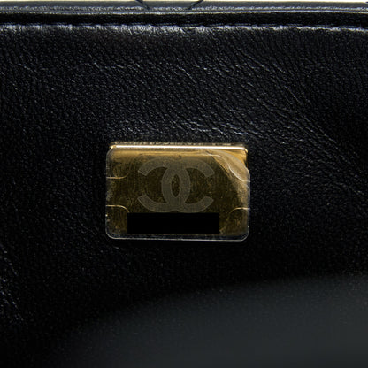Chanel Mini Square Flap Bag Lambskin Black LGHW (Microchip)