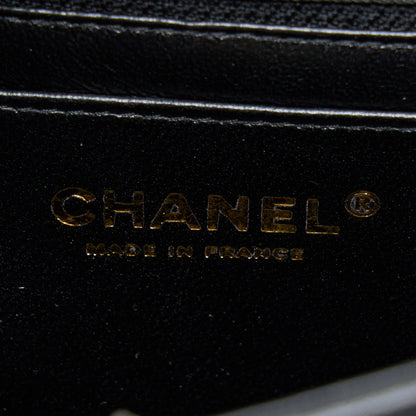 Chanel Mini Square Flap Bag Lambskin Black LGHW (Microchip)