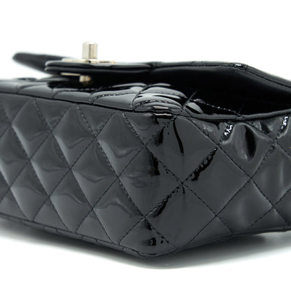 Chanel Mini Rectangular Flap Bag Patent Leather Black SHW