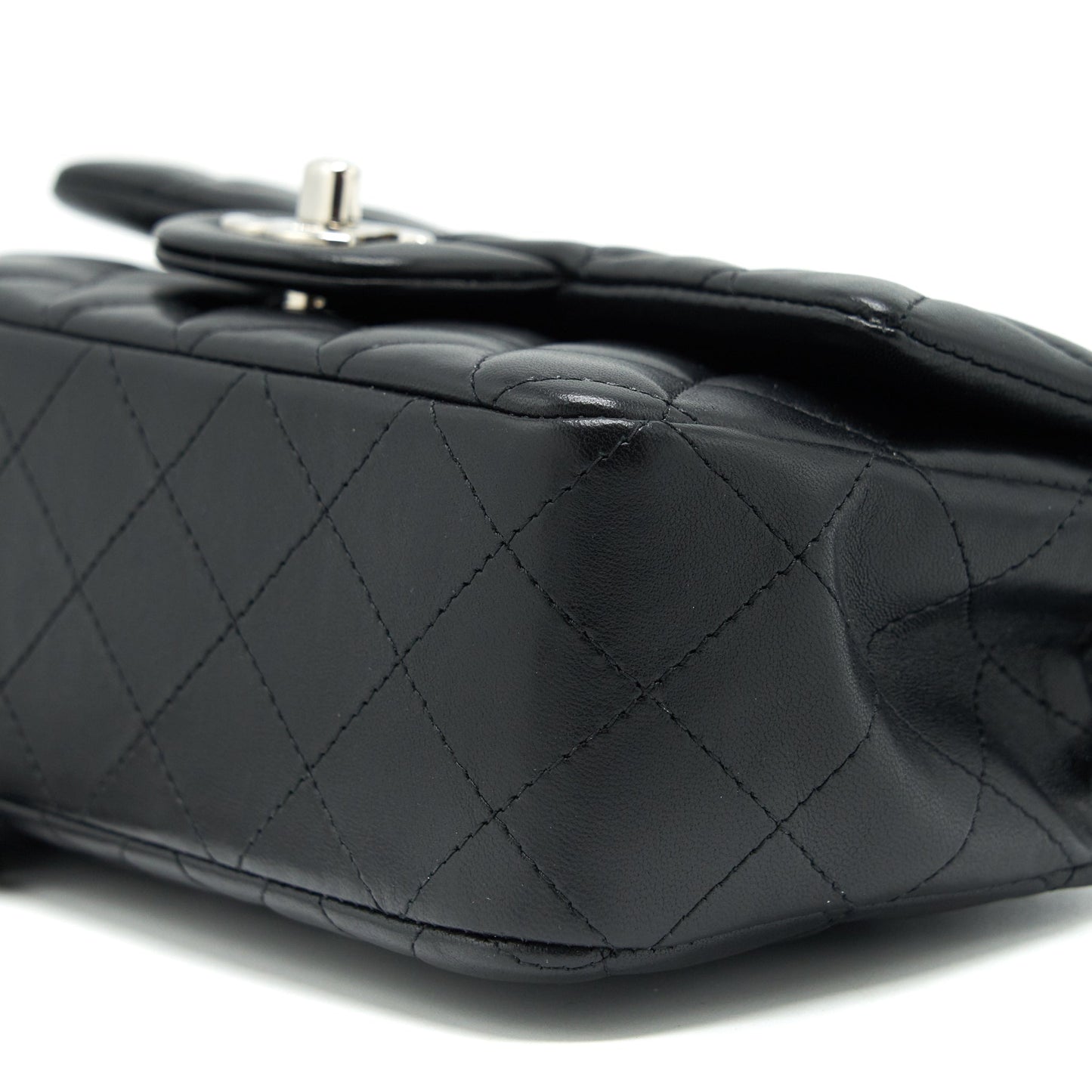 Chanel mini Rectangular Flap bag Lambskin black SHW