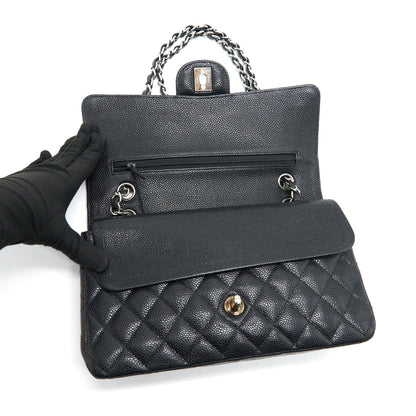 Chanel Medium Classic Double Flap Caviar Black SHW serial 12