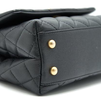 Chanel Mini Coco Handle Flap Caviar in Black GHW