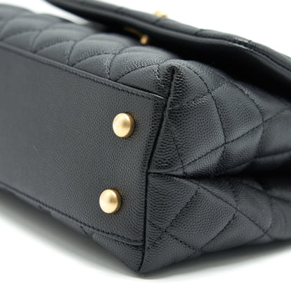 Chanel Mini Coco Handle Flap Caviar in Black GHW