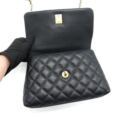 Chanel Mini Coco Handle Flap Caviar in Black GHW