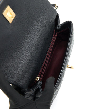 Chanel Mini Coco Handle Flap Caviar in Black GHW