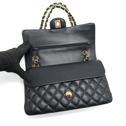Chanel Medium Classic Double Flap Caviar in Black GHW
