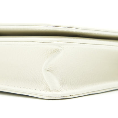Chanel Boy Wallet On Chain Caviar White LGHW (Microchip)