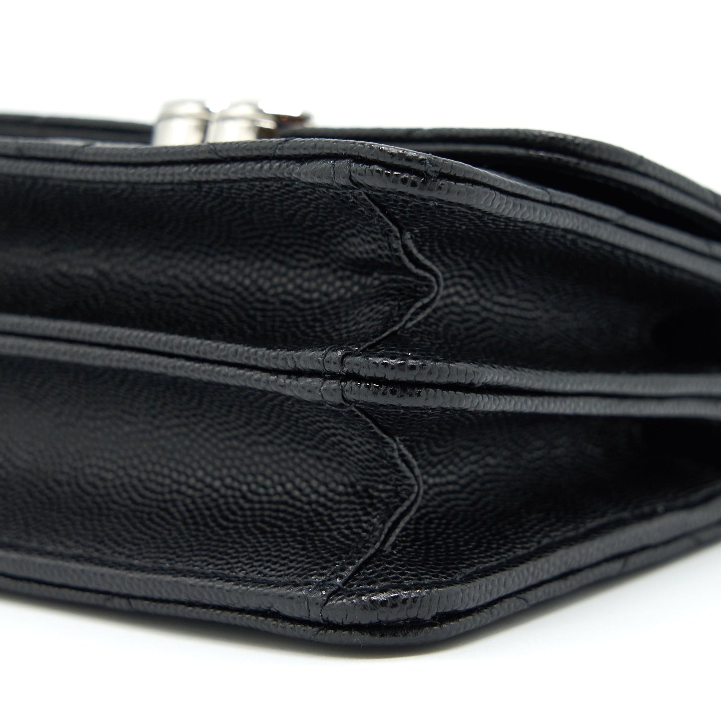 Chanel 22S Giant Chain Top Handle Mini Flap Bag Caviar Black SHW